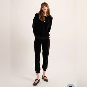 Suzie Kondi SET- velour track suit in black. New with tags! medium